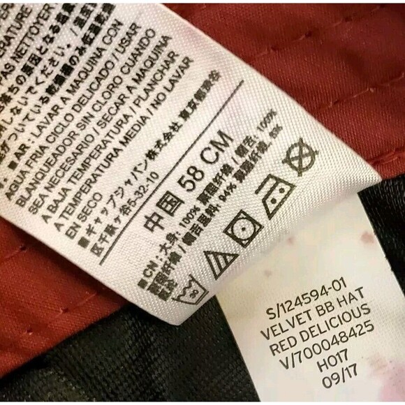 GAP Velvet Baseball Cap Women Sz S/M 58cm Red Delicious‎ Adjustable Strap Unisex - Picture 6 of 14